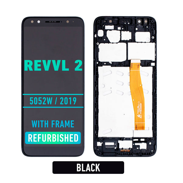 T-Mobile Revvl 2 (5052) - Pantalla LCD De Reemplazo Con Bisel (Reacondicionada) (Negro)