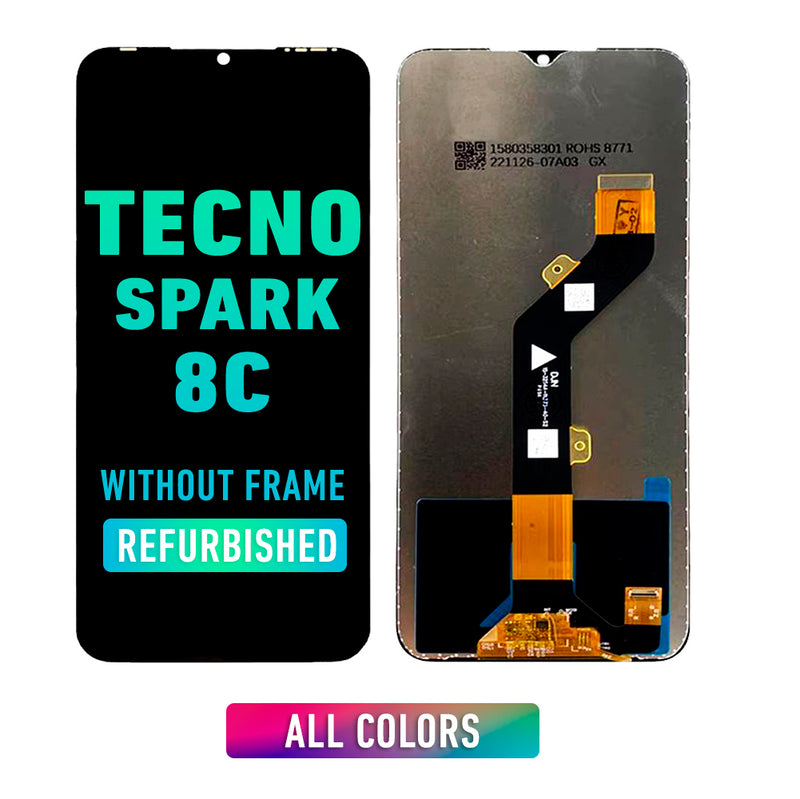 Tecno Spark 8C Pantalla LCD Sin Bisel (Reacondicionada) (Todos Los Colores)