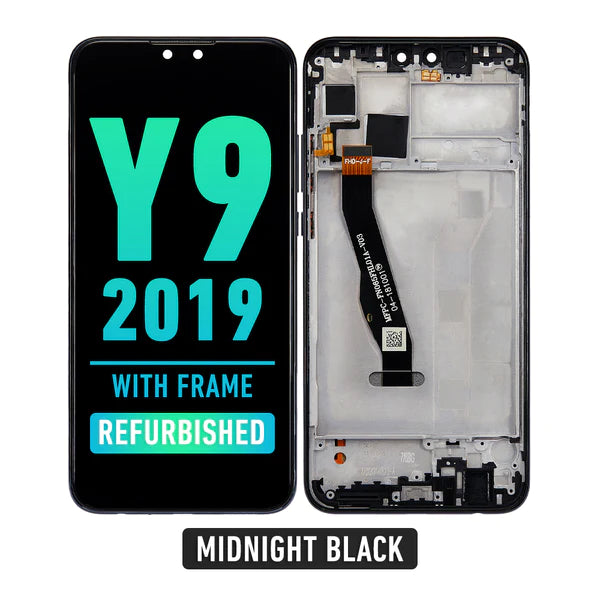 Huawei Y9 (2019) Pantalla LCD De Reemplazo Con Bisel (Reacondicionada) (Negro Medianoche)