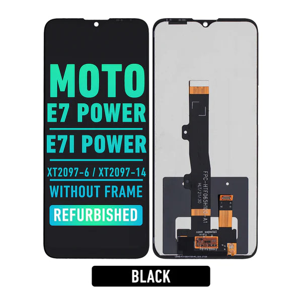 Moto E7 Power (XT2097-6 / 2021) / Moto E7i Power (XT2097-14 / 2021) Pantalla LCD Sin Bisel (Reacondicionada) (Negro)