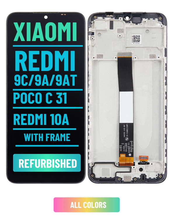 Xiaomi Redmi 9C / 9A / 9AT / POCO C31 / 10A Pantalla LCD De Reemplazo Con Bisel (Reacondicionada) (Todos Los Colores)