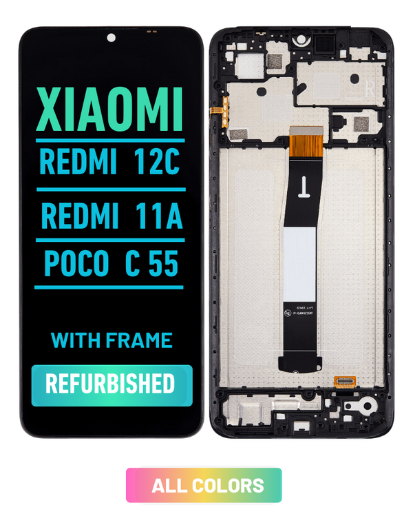 Xiaomi Redmi 12C / Redmi 11A / Poco C55 Pantalla LCD Con Bisel (Reacondicionada) (Todos Los Colores)