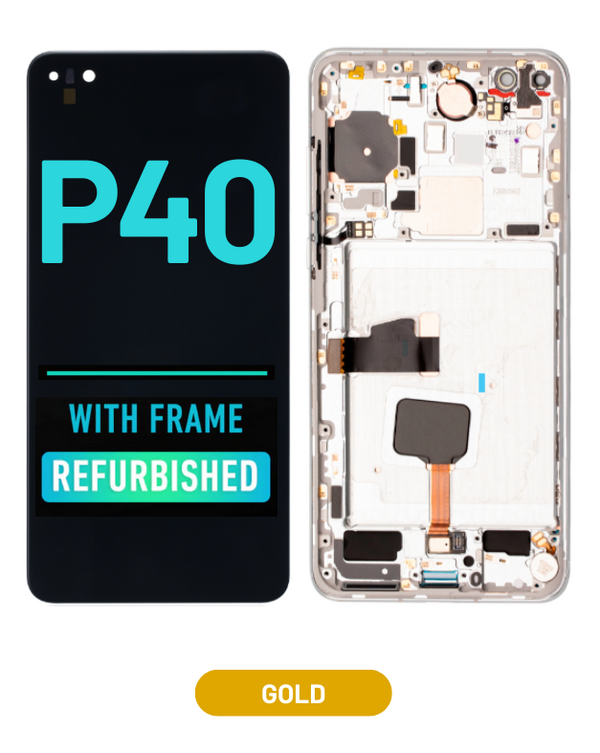 Huawei P40 - Pantalla OLED De Reemplazo Con Bisel (Reacondicionada) (Dorado Rubor)