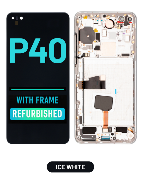 Huawei P40 - Pantalla OLED De Reemplazo Con Bisel (Reacondicionada) (Blanco Hielo)