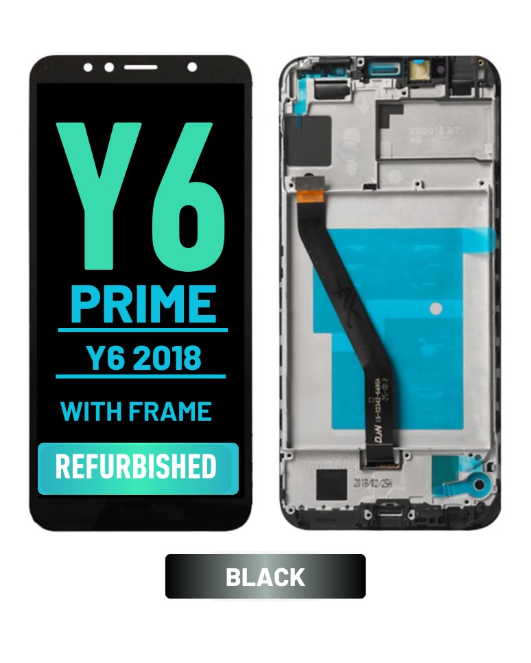 Huawei Y6 (2018), Y6 Prime - Pantalla LCD De Reemplazo Con Bisel (Reacondicionada) (Negro)