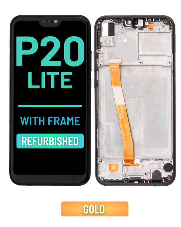 Huawei P20 Lite (2018) / Nova 3e - Pantalla LCD De Reemplazo Con Bisel (Reacondicionada) (Dorado)