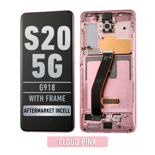 Samsung Galaxy S20 5G LCD  Pantalla De Remplazo Con Bisel (Compatible For All Carriers Except Verizon 5G UW Model) (Aftermarket Incell) (Cloud Pink)