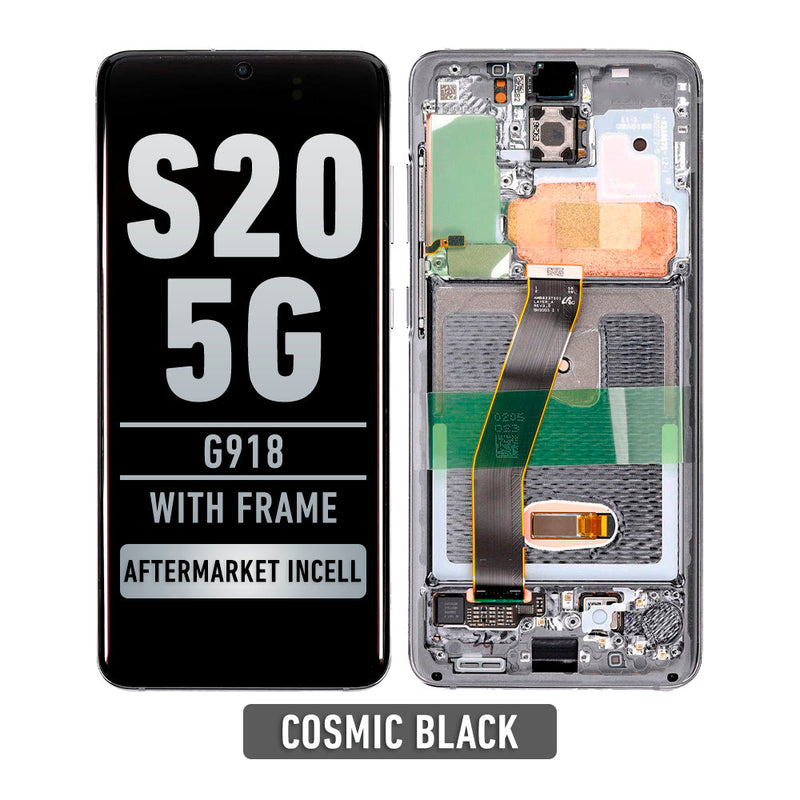 Samsung Galaxy S20 5G LCD  Pantalla De Remplazo Con Bisel (Compatible For All Carriers Except Verizon 5G UW Model)  (Aftermarket Incell) (Cosmic Black)