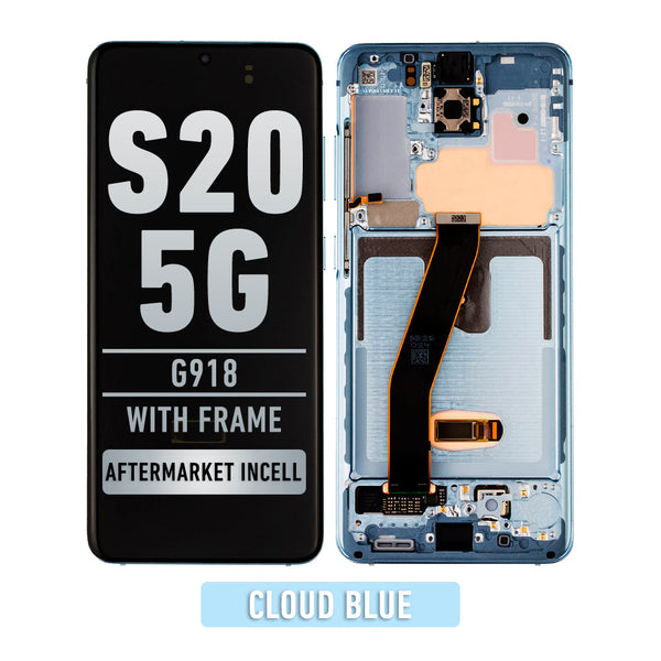 Samsung Galaxy S20 5G LCD Pantalla De Remplazo Con Bisel (Compatible For All Carriers Except Verizon 5G UW Model) (Aftermarket Incell) (Cloud Blue)