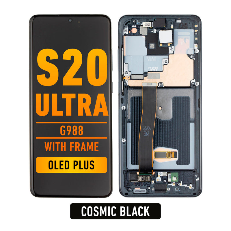 Samsung Galaxy S20 Ultra 5G OLED  Pantalla De Remplazo Con Bisel (OLED PLUS) (Cosmic Black)