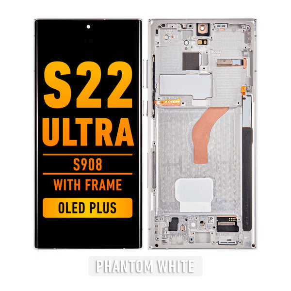 Samsung Galaxy S22 Ultra OLED  Pantalla De Remplazo Con Bisel (OLED PLUS) (Phantom White)