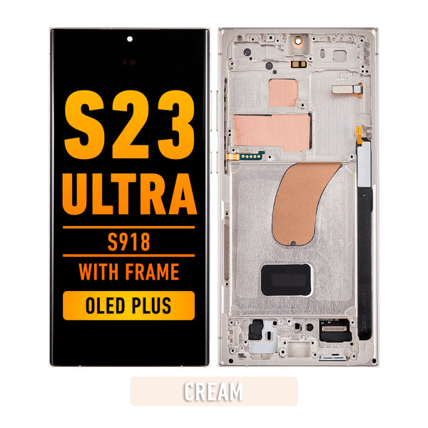 Samsung Galaxy S23 Ultra OLED  Pantalla De Remplazo Con Bisel (OLED PLUS) (Cream)