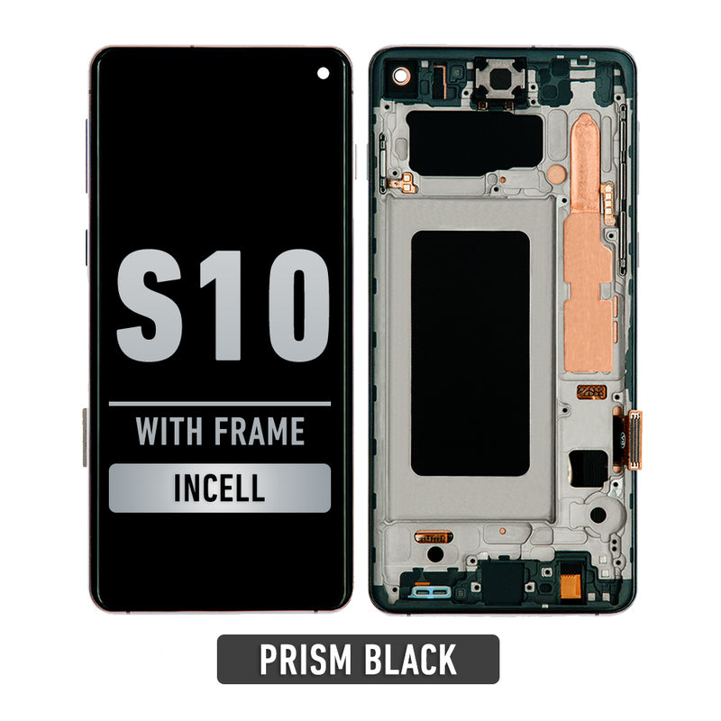 Samsung Galaxy S10 LCD Pantalla De Remplazo Con Bisel (SIN SENSOR DE HUELLA) (Aftermarket Incell) (Ceramic / Prism Black)