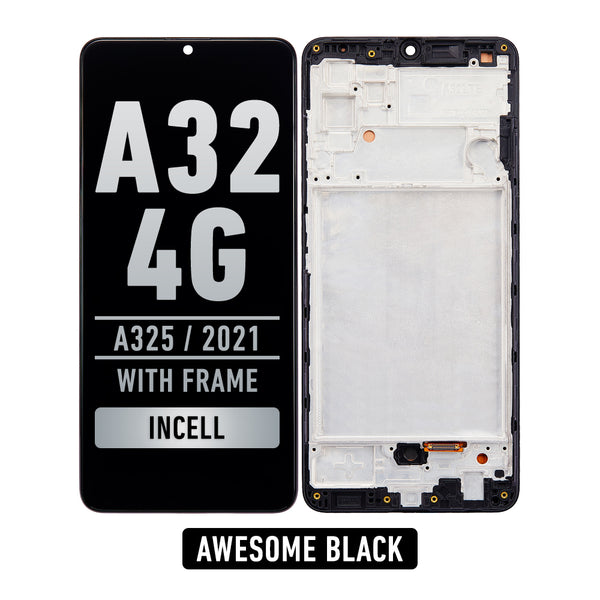 Samsung Galaxy A32 (A325 / 2021) Pantalla Con Bisel (Sin Lector de Huella) (Aftermarket Incell) (Negro Asombroso)