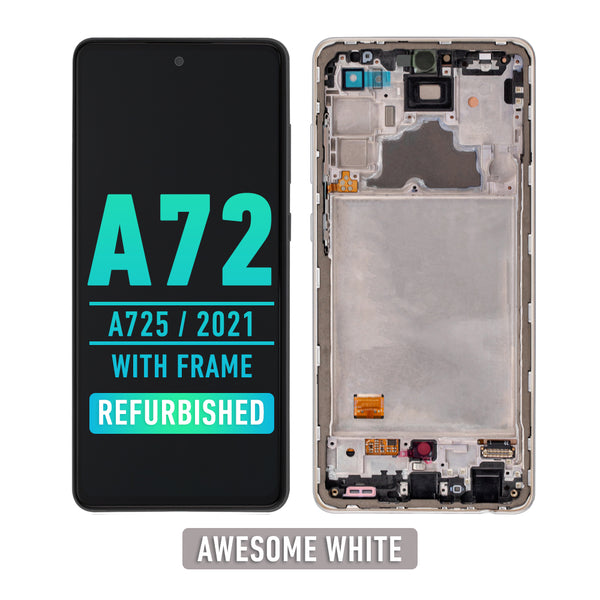 Samsung Galaxy A72 (A725 / 2021) Pantalla Con Bisel (Reacondicionada) (Blanco Asombroso)