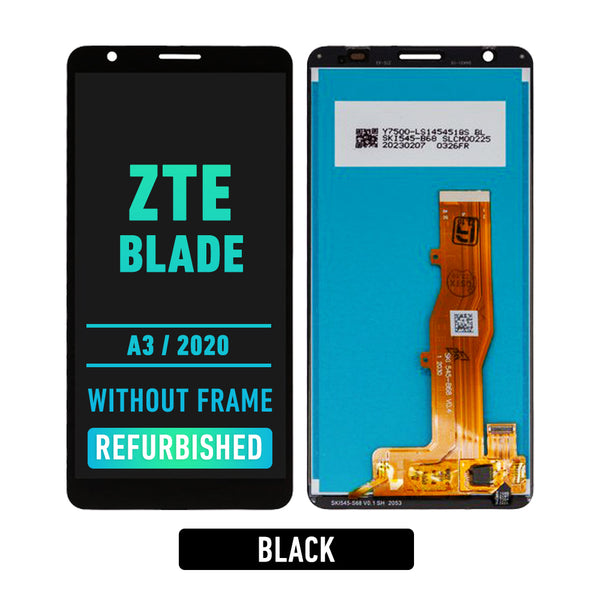 ZTE Blade A3 2020 - Pantalla LCD De Reemplazo Sin Bisel (Reacondicionada) (Negro)