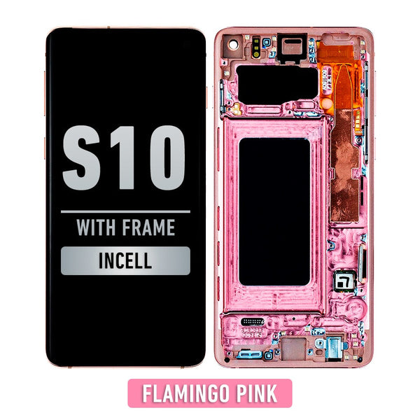 Samsung Galaxy S10 LCD Pantalla De Remplazo Con Bisel (SIN SENSOR DE HUELLA) (Aftermarket Incell) (Flamingo Pink)