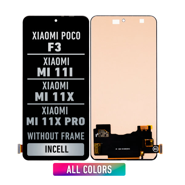 Xiaomi POCO F3 / MI 11 / MI 11X / MI 11X Pro / Black Shark 4 / Black Shark 4 Pro / Black Shark 4S / Black Shark 4S Pro / Redmi K40 / Redmi K40 Pro Pantalla LCD De Reemplazo Sin Bisel (INCELL) (Todos Los Colores)