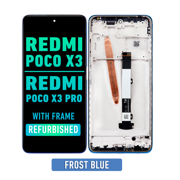 Xiaomi POCO X3 / X3 Pro Pantalla LCD De Reemplazo Con Bisel (Reacondicionada) (Azul Escarcha)