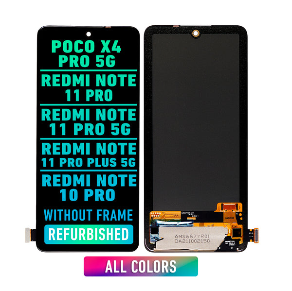 Xiaomi POCO X4 Pro 5G / Redmi Note 11 Pro / Note 11 Pro 5G / Note 11 Pro Plus 5G / Note 10 Pro Pantalla OLED De Reemplazo Sin Bisel (Reacondicionada) (Todos Los Colores)