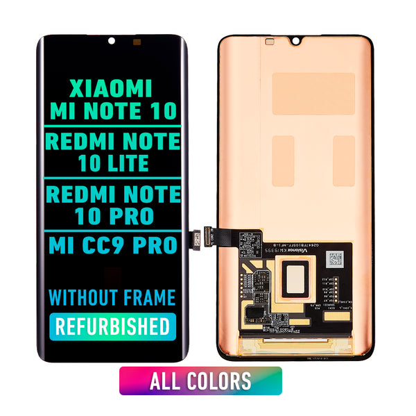 Xiaomi MI Note 10 / 10 Lite / Note 10 Pro / CC9 Pro Pantalla OLED De Reemplazo Sin Bisel (Reacondicionada) (Todos Los Colores)