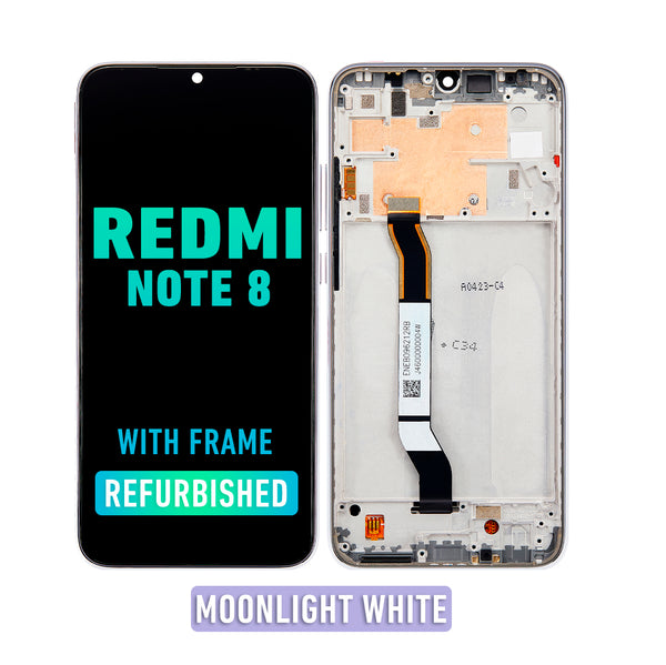 Xiaomi Redmi Note 8 Pantalla LCD De Reemplazo Con Bisel (Reacondicionada) (Blanco Brillo Lunar)
