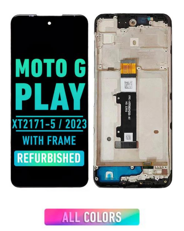 Motorola G Play (XT2271-5 / 2023) LCD Pantalla Con Bisel (Reacondicionado) (Todos Los Colores)