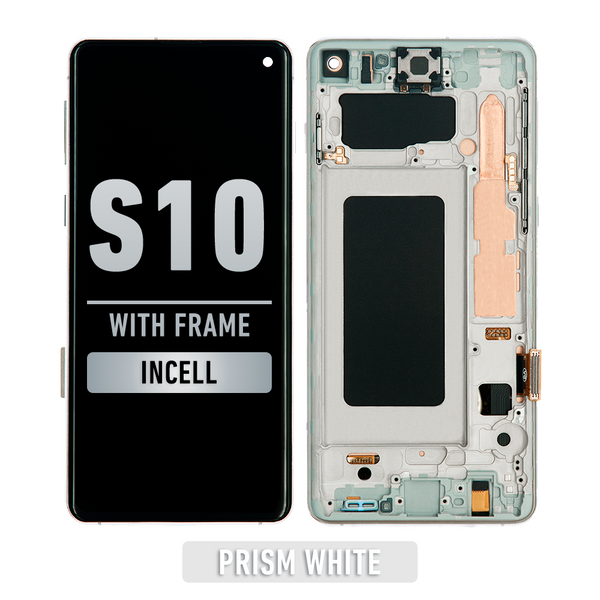 Samsung Galaxy S10 LCD Pantalla De Remplazo Con Bisel (SIN SENSOR DE HUELLA) (Aftermarket Incell) (Ceramic / Prism White)