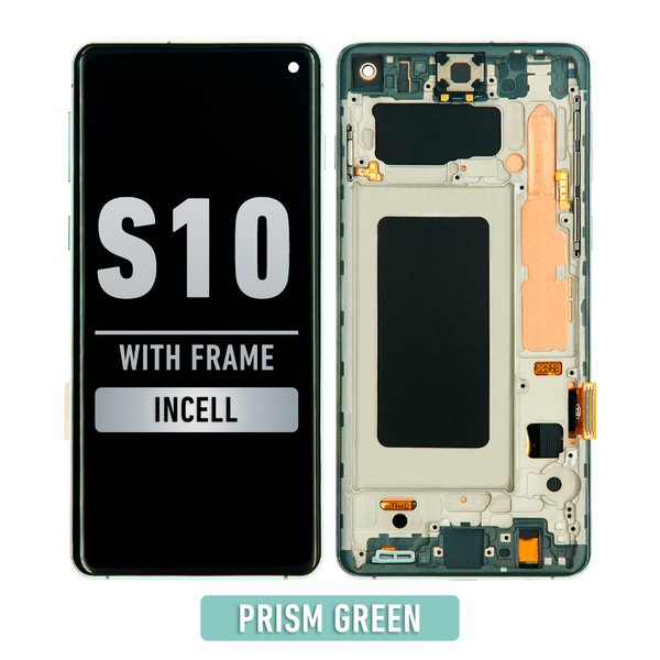 Samsung Galaxy S10 LCD Pantalla De Remplazo Con Bisel (SIN SENSOR DE HUELLA) (Aftermarket Incell) (Prism Green)