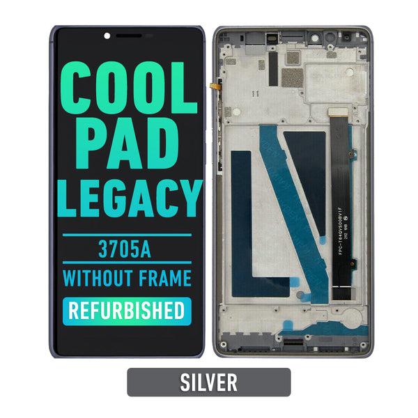 Coolpad Legacy (3705A / T-MOBILE VERSION) Pantalla LCD Con Bisel (Reacondicionada) (Plata)