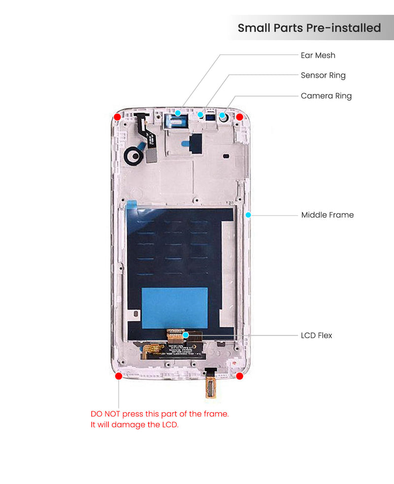 LG G2 Pantalla LCD Con Bisel (Reacondicionada) (Blanca)