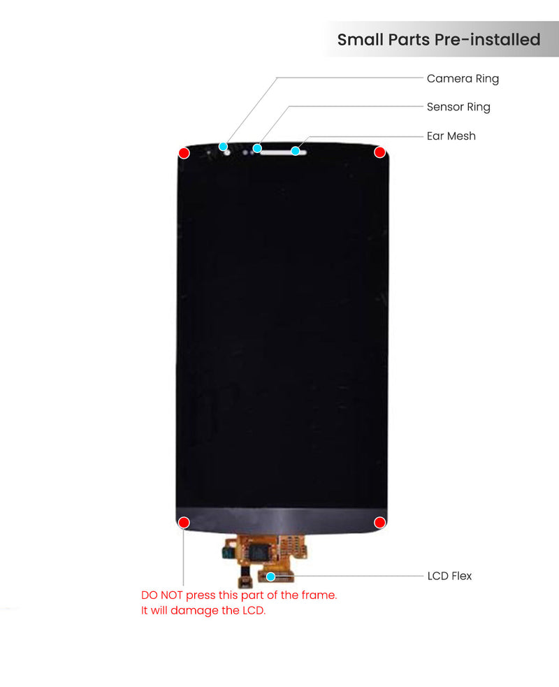 LG G3 LCD Pantalla LCD Sin Bisel (Blanca)