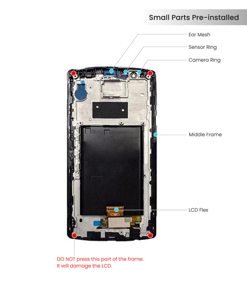 LG G4 (H815) Pantalla LCD Con Bisel (Reacondicionada) (Negro)
