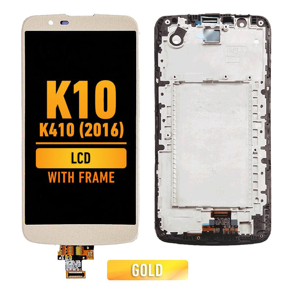 LG K10 K410 (2016) Pantalla LCD Con Bisel (Dorado)