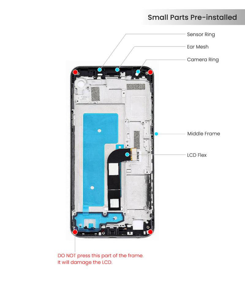 LG K30 (2019) / Escape Plus / Aristo 4 Plus / Arena 2 (LM-X320EMW) Pantalla LCD Con Bisel (Reacondicionada) (Todos Los Colores)