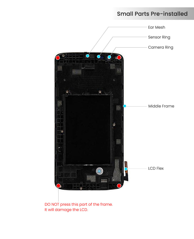 LG K7 / Tribute 5 (LS675/MS330) Pantalla LCD Con Bisel (Negro)