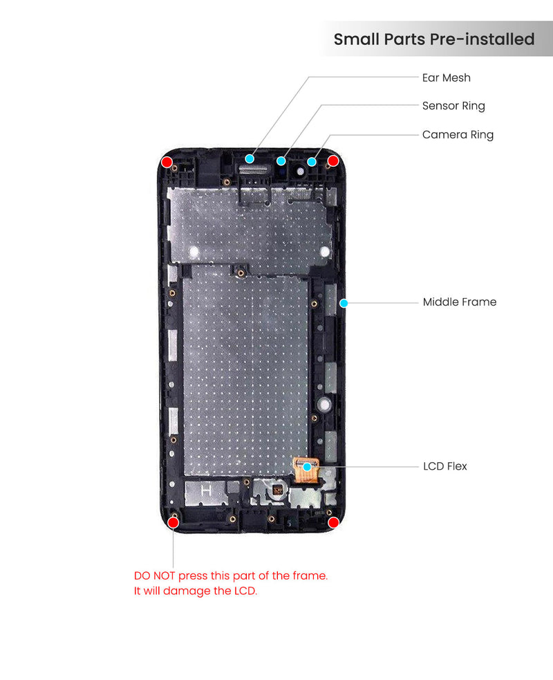 LG K8 (2017) / Aristo Pantalla LCD Con Bisel (Version US) (Negro)