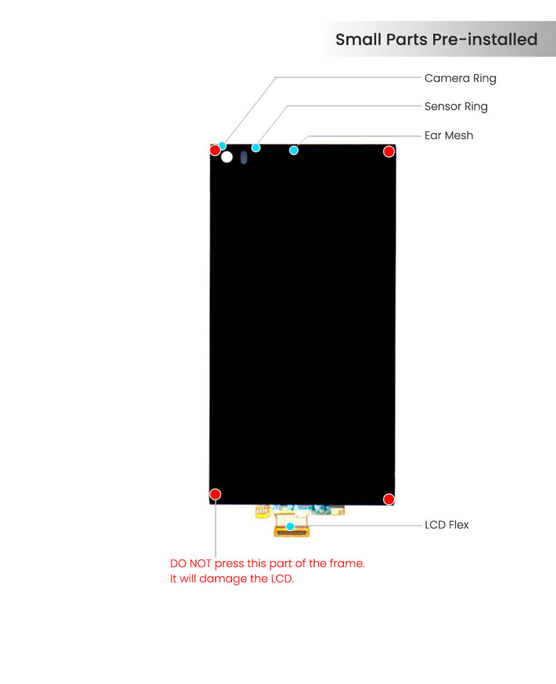 LG Q8 (H970 / 2017) / V20 Mini Pantalla LCD Sin Bisel (Reacondicionada) (Todos Los Colores)