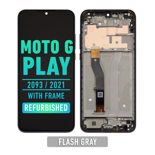 Motorola G Play 2021 (XT2093) Pantalla LCD Con Bisel (Reacondicionada) (Flash Gris)