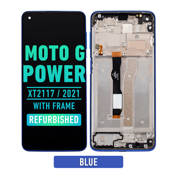 Motorola Moto G Power (XT2117 / 2021) LCD Pantalla Con Bisel (Reacondicionado) (Azul)