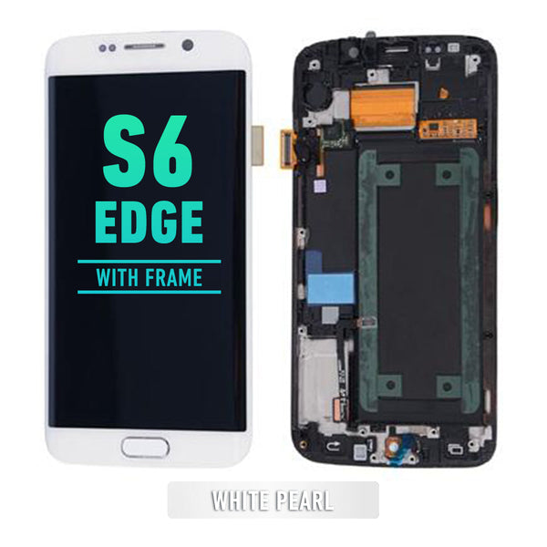 Samsung Galaxy S6 Edge Pantalla Con Bisel (Premium) (AT&T / T-Mobile / Version INT) (Perla Blanca / Plateado)