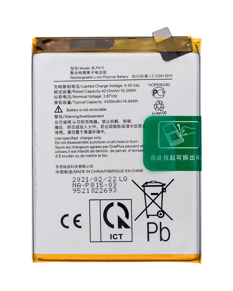 OnePlus Nord N10 5G Bateria de Alta Capacidad