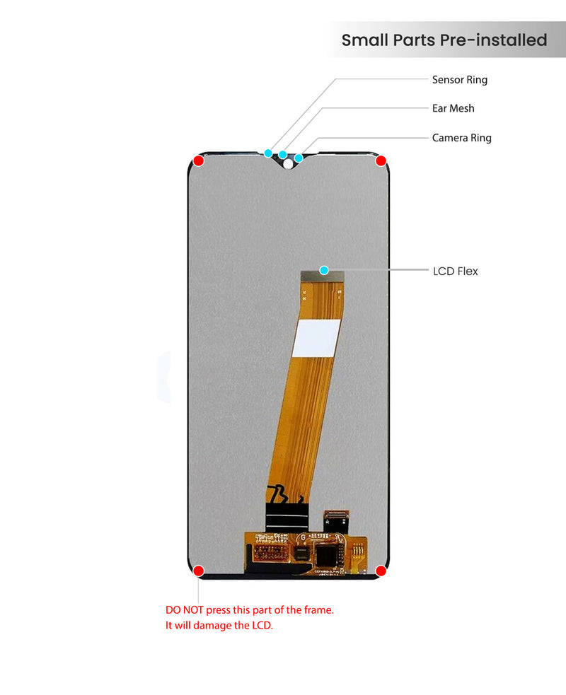 Samsung Galaxy A01 (A015V) Pantalla Sin Bisel (Tipo C / Conector FPC Estrecho) (Reacondicionada) (Todos Los Colores)