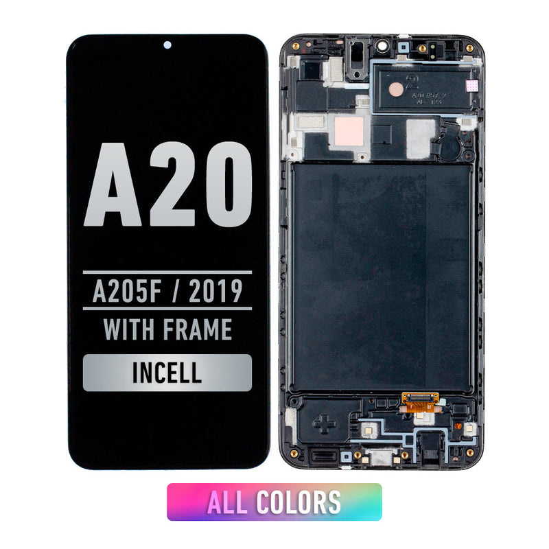 Samsung Galaxy A20 (A205F / 2019) Pantalla Con Bisel (Version INT) (Aftermarket Incell) (Todos Los Colores)