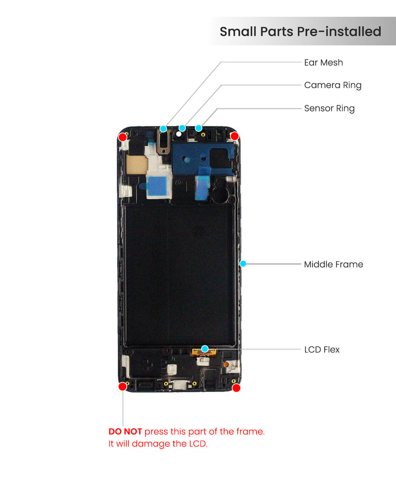 Samsung Galaxy A30 (A305 / 2019) Pantalla Con Bisel (Aftermarket Incell) (Todos Los Colores)