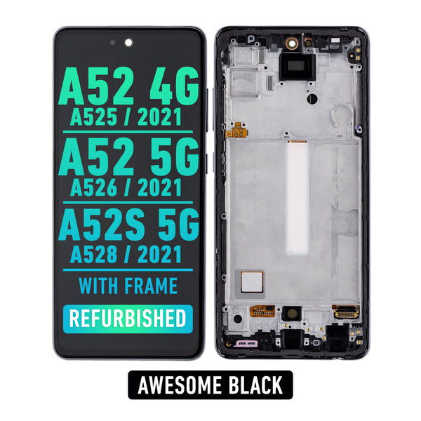 Samsung Galaxy A52 4G (A525 / 2021) / A52 5G (A526 / 2021) Pantalla Con Bisel (Reacondicionada) Negro Asombroso