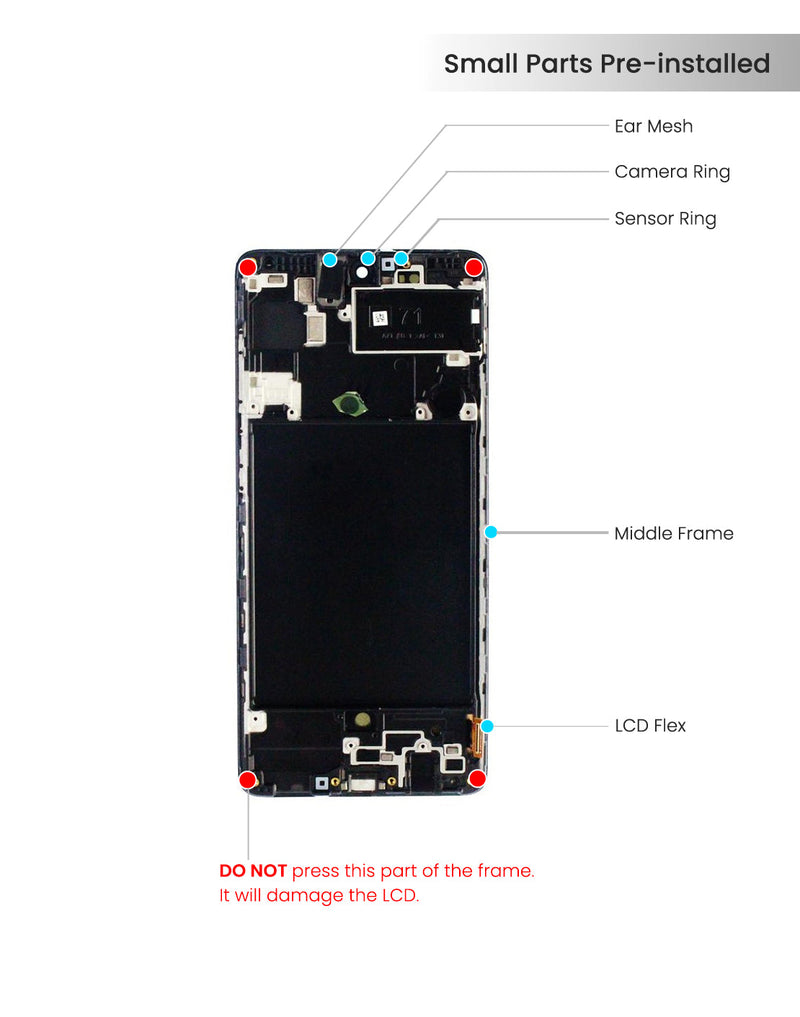 Samsung Galaxy A71 (A715 / 2019) Pantalla Con Bisel (Negro) (OLED PLUS)