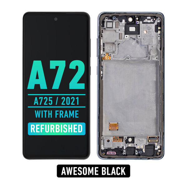 Samsung Galaxy A72 (A725 / 2021) Pantalla Con Bisel (Negro Asombroso) (Reacondicionada)