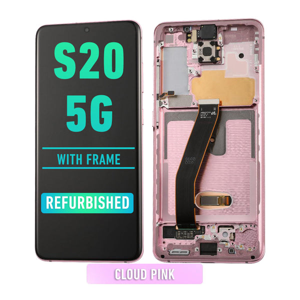 Samsung Galaxy S20 5G Pantalla Con Bisel (Compatible Con Todas Las Compañías Excepto Verizon Modelo 5G UW) (Reacondicionada) (Rosa Nube)