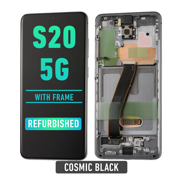 Samsung Galaxy S20 5G Pantalla Con Bisel (Compatible Con Todas Las Compañías Excepto Verizon Modelo 5G UW) (Reacondicionada) (Negro Cósmico)